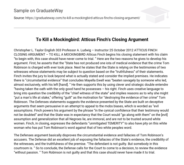 Analyzing atticus's closing argument pdf