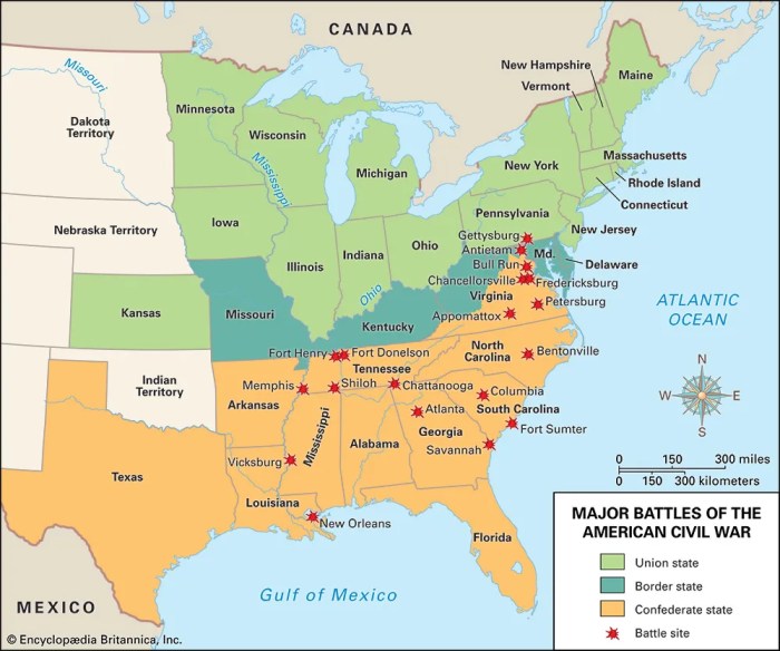 Civil war battles map worksheet