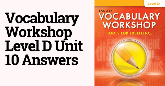 Vocabulary workshop level a unit 10 answers