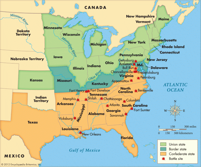 Civil war battles map worksheet